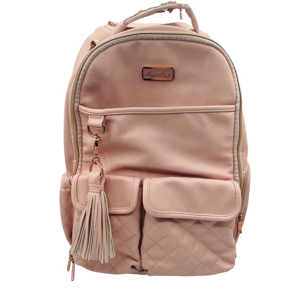 READ-Itzy Ritzy‎ Boss Plus Diaper Bag Backpack Blush Pink Vegan Leather Travel